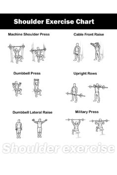 the shoulder exercise chart shows different exercises