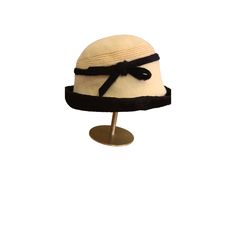 This Hat Is Union Made In The Us Under The Jami Brand. Body Was Made In West Germany. Plush Black Brim With Matching Plush Black Ribbon. Cream White Plush Body Has Reds Stitching Above The Black Ribbon New Never Worn. 21" Circumference 5" Tall Classic Fitted Cream Cloche Hat, Adjustable Chic Beige Cloche Hat, Retro Fitted Cream Hat, Fitted Retro Cream Hat, Chic Adjustable Beige Cloche Hat, Chic Beige Adjustable Cloche Hat, Retro Cream Hat, Fitted Beige Cloche Hat, Retro Beige Short Brim Hat