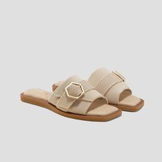 Pillow Top Slide Sandal (Micah), ALMOND, EU35 Summer Slip-on Sandals With Textured Sole, Modern Beach Sandals With Comfortable Insole, Summer Vacation Sandals With Ortholite Insole, Modern Sandals With Woven Sole And Slip-on Design, Modern Slip-on Summer Flats, Modern Synthetic Footbed Sandals For Summer, Summer Slip-on Sandals With Ortholite Insole, Adjustable Slippers With Ortholite Insole For Summer, Summer Slides With Ortholite Insole And Slip-on Fit