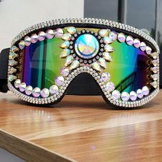 The Festival Holographic Crystal Rave Goggles are a true fashion statement. They effortlessly blend futuristic aesthetics with a touch of elegance, making them an essential accessory for any trendsetter. Whether you're rocking them at Burning Man, Coachella, or any other event, you'll instantly stand out from the crowd. Luxury Masks And Prosthetics For Costume Party And Festivals, Cheap Rave Costume Accessories For Party, Cheap Novelty Carnival Costume Accessories, Cheap Rave Party Costume Accessories, Festival Accessories Cochella, Cheap Carnival Party Costume Accessories, Cheap Costume Accessories For Cosplay Carnival, Elements Festival, Africa Burn