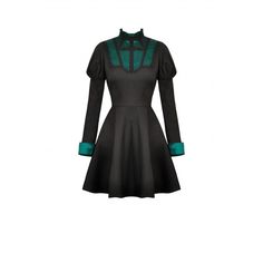 The gothic dress is a ruffled stand collar and a contrasting color. Puff long sleeves, draped hem, lace patchwork on the neckline, and special ruffled hem at the back. Slightly elastic fabric and slim fitted silhouette. 
 
Material: Polyester 
Weight: 0.514KG 
Size: XS-XXL 
SKU:?DW775 
? Green Lantern Sleeve Dress For Fall, Green Lantern Sleeve Fall Dress, Green Fitted Lantern Sleeve Dress, Fitted Gothic Winter Dresses, Vintage Dress With Lantern Sleeves, Vintage Dress With Fitted Lantern Sleeves, Green Bishop Sleeve Dresses For Fall, Green Bishop Sleeve Dress For Fall, Vintage Fitted Dress With Lantern Sleeves