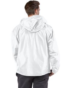 Adult Packable Anorak 1/4 Zip Jacket - WHITE - M | Champion Adult Packable Anorak 1/4 Zip Jacket in White Size Medium | Polyester White Outdoor Track Jacket With Pockets, White Track Jacket With Pockets For Outdoor, White Sports Windbreaker With Pockets, Sports White Windbreaker With Pockets, White Windbreaker With Pockets For Outdoor, Functional White Hooded Jacket For Outdoor Activities, White Long Sleeve Windbreaker For Outdoor Activities, White Half-zip Casual Track Jacket, Casual White Half-zip Track Jacket