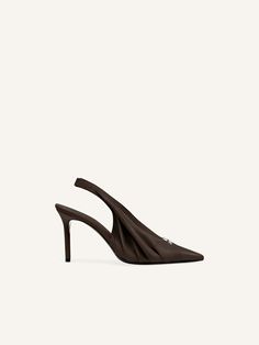 Leather Slingback Court Shoes With Sculpted Heel, Luxury Leather Slingback Pumps With Sculpted Heel, Courreges Boots, Luxury Leather-lined Slingback Pumps, Vintage Courreges, Ac Logo, Ankle Boots Flat, Slingbacks, Fragrance Collection