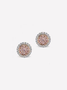 Woman wearing J Fine Argyle Pink™ Diamond Double Halo Studs | natural pink diamonds Argyle Pink Diamonds, Argyle Diamonds, Diamond Mines, Pink Diamonds, Double Halo, Fancy Color Diamonds, Exquisite Jewelry, Pink Diamond, White Diamonds