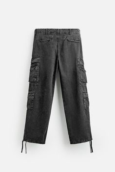 POCKET CARGO PANTS - Dark gray | ZARA United States Pocket Cargo Pants, Relaxed Fit Pants, Cardigan Sweater Jacket, Shirt Blouses Tops, Fit Pants, Knitwear Cardigan, T Shirt Vest, Skirt Pants, Workout Pants