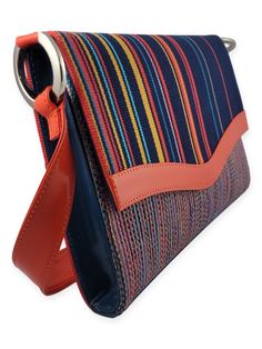 This handcrafted shoulder bag by Kuskaya is joyfully bright and playful. What makes it special is that it is a one-of-a-kind creation and incorporates handwoven textiles created using centuries-old techniques. With a classic and sleek silhouette, it’s a piece that is durable and can last a lifetime. A wonderful gift for any handbag lover - including yourself. Product Details: Composition: 100% Mercerized Pima Cotton & Leather Trim Fabric Hand-Woven on Wooden Looms using centuries-old techniq Modern Woven Crossbody Shoulder Bag, Multicolor Handwoven Shoulder Bag, Modern Handwoven Rectangular Bag, Modern Handwoven Rectangular Shoulder Bag, Chic Handwoven Multicolor Bag, Multicolor Woven Top Handle Shoulder Bag, Modern Woven Rectangular Shoulder Bag, Modern Multicolor Crossbody Shoulder Bag, Chic Multicolor Handwoven Bag