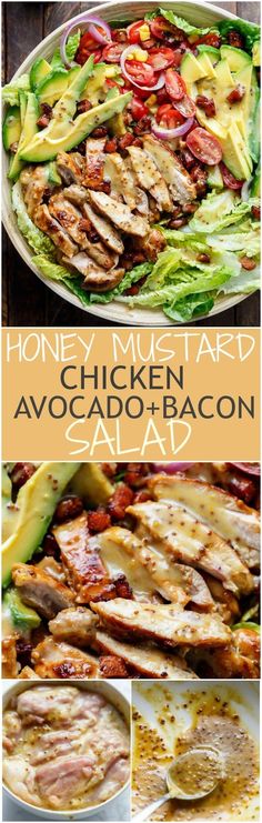 chicken salad with avocado and bacon on the side