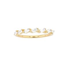 Finish off any ensemble with a touch of sparkle in this gold tone sterling silver SIRI USA by TJM cubic zirconia baguette-embellished ring. Finish off any ensemble with a touch of sparkle in this gold tone sterling silver SIRI USA by TJM cubic zirconia baguette-embellished ring. FEATURES Band width: 0.81 in. Shank style: stackable Band fit: comfort fit Nickel free Metal: sterling silver Plating: gold tone Finish: polished Packaging: boxedSTONE DETAILS Stone type: cubic zirconia Total weight: 3/8 Gold Baguette Rings With Cubic Zirconia, Fine Jewelry Gold Baguette Diamond Ring, Fine Jewelry Gold Diamond Ring Baguette Shaped, Gold Baguette Diamond Ring Fine Jewelry, Everyday Gold Diamond Ring With Baguette Diamonds, Gold Baguette Diamond Ring, Baguette Ring, Stackable Bands, Cubic Zirconia