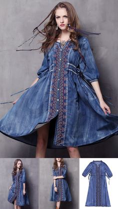 High End Denim Dress! Fit for Women Who Loves Denim Dress, Western Cowgirl Style. Chic but Vintage Retro Outfit Cowgirl Outfits. Order it, You will Love at Great Low Prices with this Embroidery Floral Dress. Embroidered Bohemian Denim Dress, Denim Blue Bohemian Long Sleeve Dress, Bohemian Long Sleeve Denim Blue Dress, Blue Embroidered Bohemian Denim Dress, Bohemian Embroidered Denim Dress, Blue Bohemian Embroidered Denim Dress, Embroidered Denim Blue Dress, Long Sleeve Bohemian Denim Dress, Bohemian Long Sleeve Cotton Denim Dress