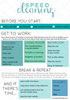 an info sheet describing how to clean your house and what to do with it in the bathroom