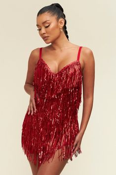 Sequin Fringe Dress, Fringe Mini Dress, No Rules, Flapper Style, Short Cocktail Dress, Red Sequin, Fringe Dress, Sequin Mini, Sequin Mini Dress