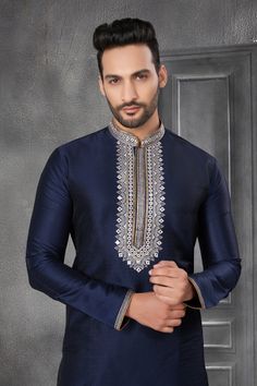 Premium Blue Cotton Men's Kurta Pajamas set:  "Take advantage of our LIMITED TIME offer to receive an exclusive Men's Dupatta in luxurious crushed Silk, worth USD 29.99, at no cost to you." 𝐁𝐨𝐧𝐮𝐬 𝐌𝐞𝐧'𝐬 𝐃𝐮𝐩𝐚𝐭𝐭𝐚: ✦ Material: Luxurious Crushed Silk | Soft | Light Weight | Handmade ✦ Purpose: This exquisite Dupatta is designed to complete your Premium Kurta-Pajama set, enhancing your Style statement and making your shopping experience even more delightful. ✦ Assortment: Our collectio Transitional Blue Kurta For Traditional Ceremonies, Long Sleeve Blue Salwar Kameez For Traditional Ceremonies, Blue Salwar Kameez With Dabka For Traditional Ceremonies, Blue Bollywood Kurta For Traditional Ceremonies, Blue Traditional Wear With Dabka For Groom, Blue Long Sleeve Traditional Wear For Groom, Blue Traditional Wear For Groom, Blue Kurta For Eid And Traditional Ceremonies, Blue Kurta For Navratri Ceremonial Events