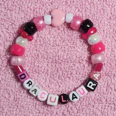 Cute Kawaii Personalized High School Monster Halloween Pastel - Etsy Pony Beaded Bracelets, Kandi Diy, Bracelet Names, High School Halloween, Goth Cosplay, Vampire Werewolf, Kawaii Bracelet, Pulseras Kandi, Bracelet Stuff