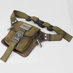 Vintage Men's Canvas Bumbag Handbag Satchel Shoulder Fanny Pack Belt Waist Bags Black Rucksack, Range Bag, Boho Handbags, Briefcase For Men, Belt Bags, Gear Bag, Cowboy Style, Mens Leather Bag, Waist Bags