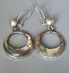 Pre 1979, these lovely earrings are from one if the Taxco artisans. I cannot make out the exact stamp. Good condition. Stamped Taxco 'T5-7..(last letter/number not legible). Length is  Width Pretty Silver Jewelry, Jewellery Dish, Vintage Silver Jewelry, Dope Jewelry, Funky Jewelry, Stacked Jewelry, Fine Jewels, Lovely Earrings, Girly Jewelry