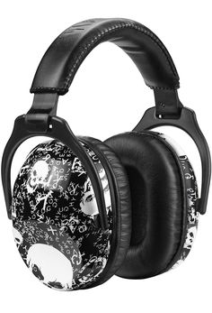 a pair of headphones with skulls on them