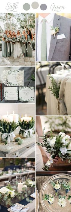 a collage of photos with flowers and greenery on them, including wedding cake