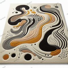 a rug with an abstract design on it