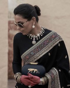 Sabyasachi (@sabyasachiofficial) • Instagram photos and videos Black Organza Saree, Sabyasachi Sarees, Indian Fashion Saree, Saree Designs Party Wear, Traditional Indian Outfits, Indian Bridal Fashion, Black Saree, Heavy Embroidery