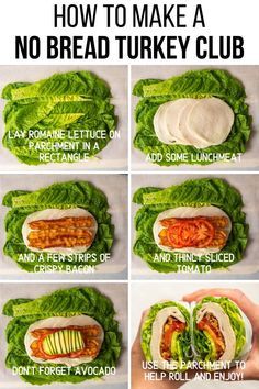 how to make a no bread turkey club sandwich with lettuce, tomato and avocado