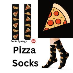 Indulge in a slice of comfort and style with our Pizza Socks, where delicious design meets premium quality for a mouthwatering addition to your sock collection.  Crafted from a blend of polyester and spandex, these socks offer unbeatable softness, durability, and the perfect fit.  Whether you're a pizza lover or simply want to add some fun to your footwear, our Pizza Socks are sure to satisfy your cravings. Key Features: - **Premium Quality Material Our Pizza Socks are crafted from a high-qualit Pizza Socks, Sock Collection, Classic Pizza, Personalized Socks, Sock Drawer, Pizza Lovers, Trendy Gift, Top Seller, Socks And Hosiery