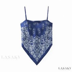 Lasaky - Seaside Seduction Beach Top with Ties Sling Top, Handkerchief Top, Graphic Pant, Bandana Top, Crop Top Sweatshirt, Corsets And Bustiers, Chic Top, 90s Style, Scarf Pattern