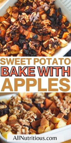 sweet potato bake with apples in a baking dish