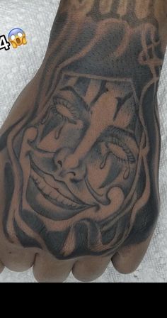 a man's hand with a tattoo on it