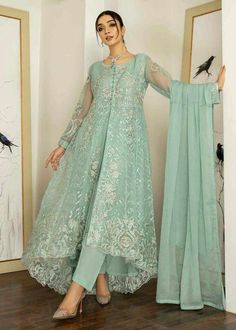 Plazo And Frock Design, Organza Frock Suit With Plazo, Organza Fashion Design Dress Styles, Organza Work Dress, 3 Piece Outfit Women Indian, Organza Suits Indian Party Wear, Frock With Plazo Design, Organza Fabric Dress Design, Plazo Kurti Designs Party Wear