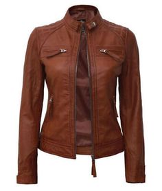 Trendy Fashion Brown Stylish Women's Leather Jacket Handmade Genuine Lambskin Biker Motorcycle, Womens Coats Jackets Brown Stand Collar Biker Jacket For Winter, Brown Biker Jacket With Stand Collar For Winter, Fall Biker Leather Jacket With Stand Collar, Biker Leather Jacket With Stand Collar For Fall, Brown Biker Leather Jacket For Spring, Fitted Biker Jacket With Stand Collar For Winter, Winter Leather Jacket With Stand Collar, Fitted Biker Leather Jacket For Winter, Fitted Leather Jacket With Stand Collar For Winter