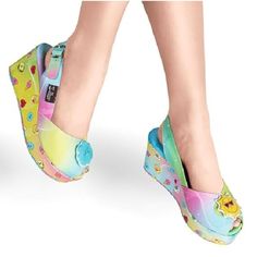 Theme: Sandal, Platform, Wedge, Slingback, Summer, Fun, Creative, Art, Individuality, Playful, Collectibles, Cosplay Department: Women Size: 8 Us / 38 Eu Brand: Hot Chocolate Design Sole Material: Rubber Outer Material: Fabric/Pu Closure Type: Buckle Style: Platform Wedge Style Name: Picnic Color: Multi, Pink, Blue, Yellow, Green Platform Height (Approximate): Back: 2.75 Inches; Front: 0.86 Inches Description And Features: Hot Chocolate Design Chocolaticas Women's Platform Wedge Slingback Sandal Hot Chocolate Design, Tory Burch Wedges, Green Platform, Lace Wedges, Platform Espadrille Sandals, Women Platform Sandals, Chocolate Design, Comfort Shoes Women, Sandal Platform