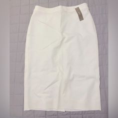 Jcrew White Pencil Skirt Tall 2 New With Tags Never Worn Fully Lined White High Waist Office Skirt, Stretch White Skirt For Office, White Stretch Skirt For Office, High Waist White Office Skirt, White Stretch Mini Skirt For Work, Relaxed White Pencil Skirt For Work, White Pencil Skirt For Spring Office Wear, White Pencil Skirt For Work, White Skirt For Workwear