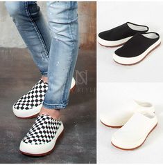 Chunky outsole backless slip-on Backless Design, Mens Slippers, Vans Classic Slip On Sneaker, Slip On Sneaker, Shoes Mens, Men's Shoes, Slip On, Heels, Sneakers