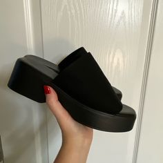 Black Stretch Platform Sandals New! Size 8 Sooo Comfy And Very Lightweight Amazon Shoes, Platform Wedge Sandals, Platform Wedge, Platform Wedges, Black Stretch, Shoes Black, Platform Sandals, Wedge Sandals, Women's Shoes Sandals