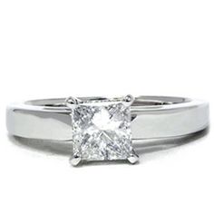 a princess cut diamond engagement ring set in white gold