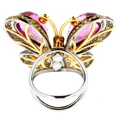 Luxury Butterfly Ring For Formal Occasions, Luxury Butterfly Rings For Gifts, Luxury Butterfly Rings For Gift, Luxury Butterfly Ring For Gift, Luxury Butterfly-shaped Ring For Gift, Formal Diamond Butterfly Ring With Gemstone, Diamond Butterfly Ring With Gemstone For Formal Occasions, Luxury Butterfly Ring With Gemstone For Wedding, Formal Butterfly Shaped White Gold Ring