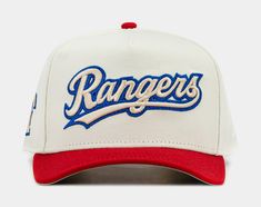 The Shoe Palace Exclusive Texas Rangers 950AF Snapback Men's Hat in vibrant white & red is a standout accessory for any fan. Featuring the iconic Texas Rangers logo embroidered on the front, this cap combines team pride with stylish design. Its adjustable snapback closure ensures a comfortable fit for all-day wear. Texas Rangers Logo, Shoe Palace, Mens Hat, Texas Rangers, Logo Embroidered, Stylish Design, New Era, Hats For Men, Palace