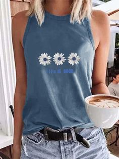 Summer Wear For Women, Casual Vest, Coconut Tree, Crew Neck Shirt, T Shirt Vest, Neck Shirt, Summer Wear, Ladies Tops Fashion