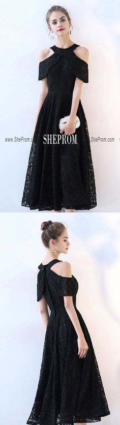 $79, Black Aline Lace Tea Length Party Dress Cold Shoulder BLS86034 at #SheProm. Shop thousands of dresses range from Homecoming,Formal,Party,Black,Black Lace Dresses,A Line Dresses,Lace Dresses,Midi Dresses,Customizable Dresses and so on. Not only selling formal dresses, more and more trendy dress styles will be updated daily to our store. Shop now to get $10 off! #blackdressmidi Party Fit And Flare A-line Tea Length Dress, Party A-line Tea Length Fit And Flare Dress, Evening Lace Dress Fit And Flare A-line, Evening Fit And Flare A-line Lace Dress, Black A-line Lace Dress For Cocktail, Fit And Flare Midi Lace Party Dress, Sleeveless Fit And Flare Tea Length Party Dress, Black A-line Tea Length Evening Dress, Black Fit And Flare Dress With Full Skirt