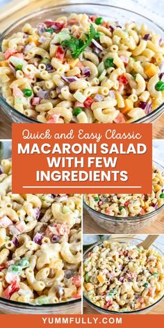 macaroni salad with few ingredients in it