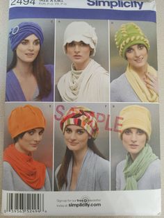 Turban Pattern, Fleece Hat Pattern, Cloche Hat Pattern, Stylish Womens Hats, Fleece Hats, Hats And Scarves, Vintage Fleece, Sewing Circles, Hat Patterns To Sew