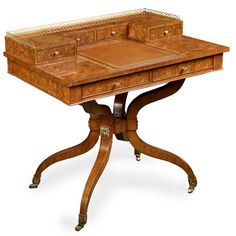 an antique desk with two drawers on one end and a drawer on the other side