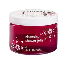 Fun, fresh twist to daily cleansing. Enriched with moisturizing Shea butter. Scoop out your desired amount of shower jelly from jar and apply to wet skin. Lather in a circular motion and rinse clean. Just like soap, shower jelly works well with a washcloth or shower pouf. Size: 8 oz.. Bodycology Cherry Blossom, Cherry Scented Shower Routine, Cherry Skincare, Cherry Body Wash, Cherry Blossom Soap, Cherry Chapstick, Pearl Market, Cherry Products, Shower Jelly