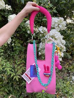 Bird in Bag - Neon Pink Decorative Chain Patch Square Bag Pink Rectangular Bag With Chain Detail, Pink Rectangular Bag With Chain, Rectangular Pink Bag With Chain, Pink Rectangular Chain Bag, Pink Bag With Chain Strap, Pink Chain Strap Bag, Pink Summer Bags With Chain Strap, Pink Chain Bag For Gift, Pink Shoulder Bag With Chain Strap As Gift