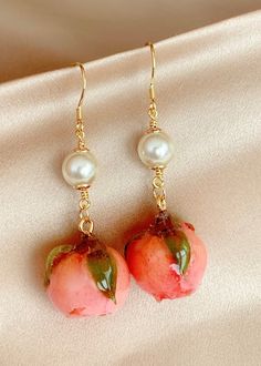 Real Pink Rose/pink Pearl Earrings/dried Real Rose/fushcia Rose/rose in Resin/flower Jewelry Dangles/gift for Her Made in USA - Etsy Rose In Resin, Resin Flower Jewelry, Pink Pearl Earrings, Real Rose, Rose Quartz Earrings, Thousand Oaks, Resin Flowers, Flower Jewelry, Pearl Wedding