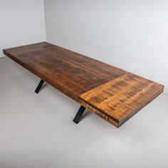 rustic extendable kitchen dining table Wood Table Rustic, Rustic Tables, Maple Tables, Hardwood Table, Industrial Inspiration, Big Table, Table Extension, The Saw, Trestle Table