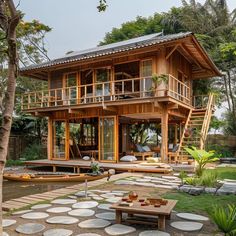 Bahay Kubo Architecture, Kubo House Design, Joglo House, Stilt House, 3 Storey House Design, Beautiful Small Homes, Bamboo House Design, Bali House