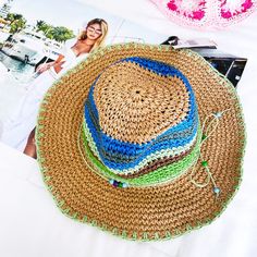 Refresh Your Accessory Collection This Season With This Cool And Trendy Steve Madden Striped Soft Fedora Hat. Perfect For The Summer. Blue Casual Straw Hat For Beach, Casual Blue Straw Hat For The Beach, Casual Blue Sun Hat For Beach, Blue Casual Beach Sun Hat, Casual Blue Beach Sun Hat, Casual Wide Brim Blue Crochet Hat, Casual Blue Straw Hat For Vacation, Bohemian Green Fedora Sun Hat, Green Bohemian Fedora Sun Hat