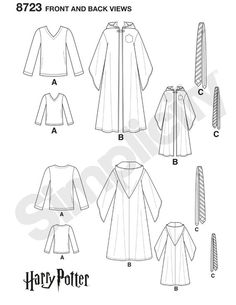 sewing pattern for harry potter robe and tie