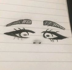 a pencil drawing of an eye with eyelashes on it's forehead and eyebrows drawn to look